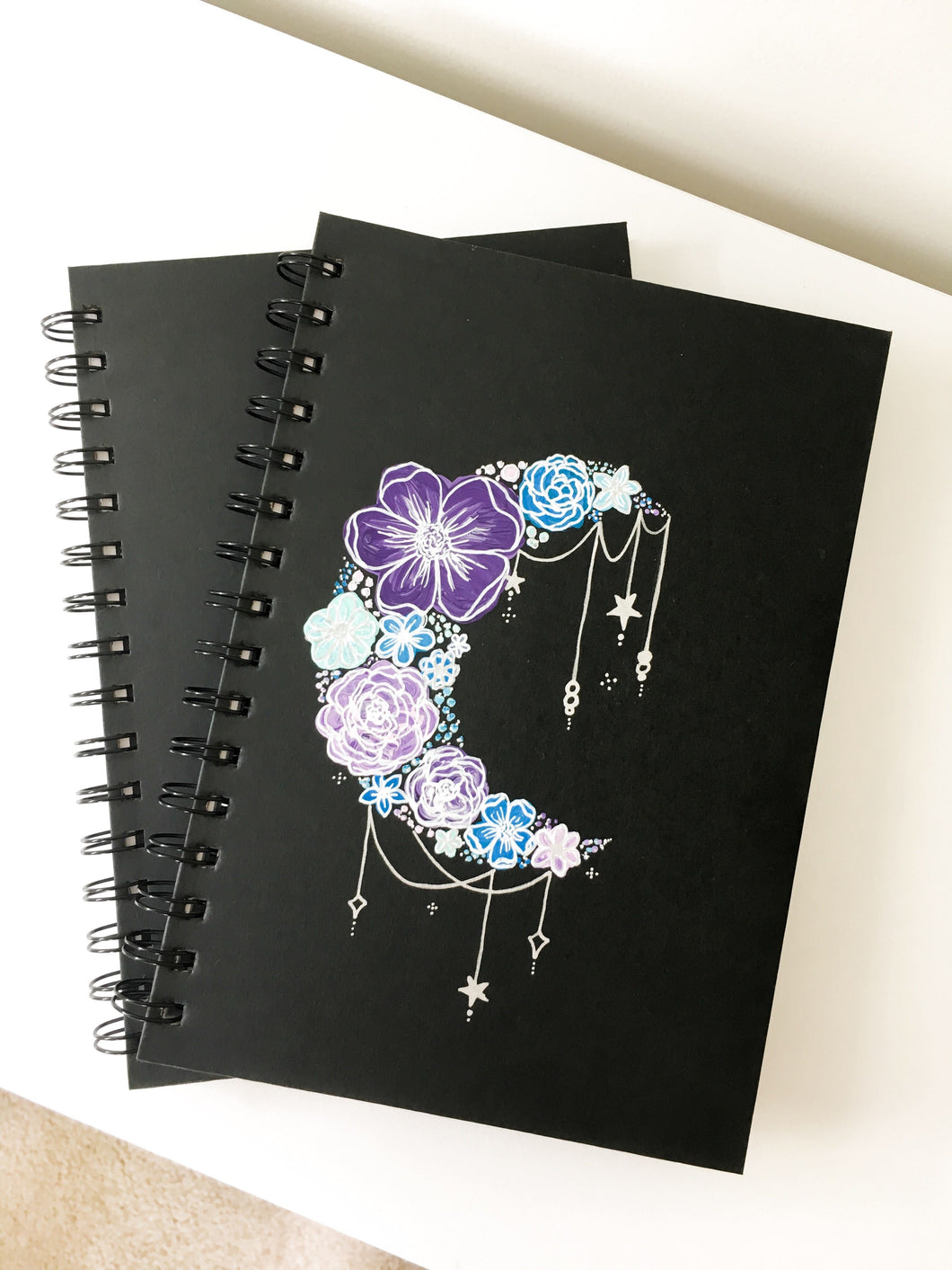 Floral Crescent Moon Notebook