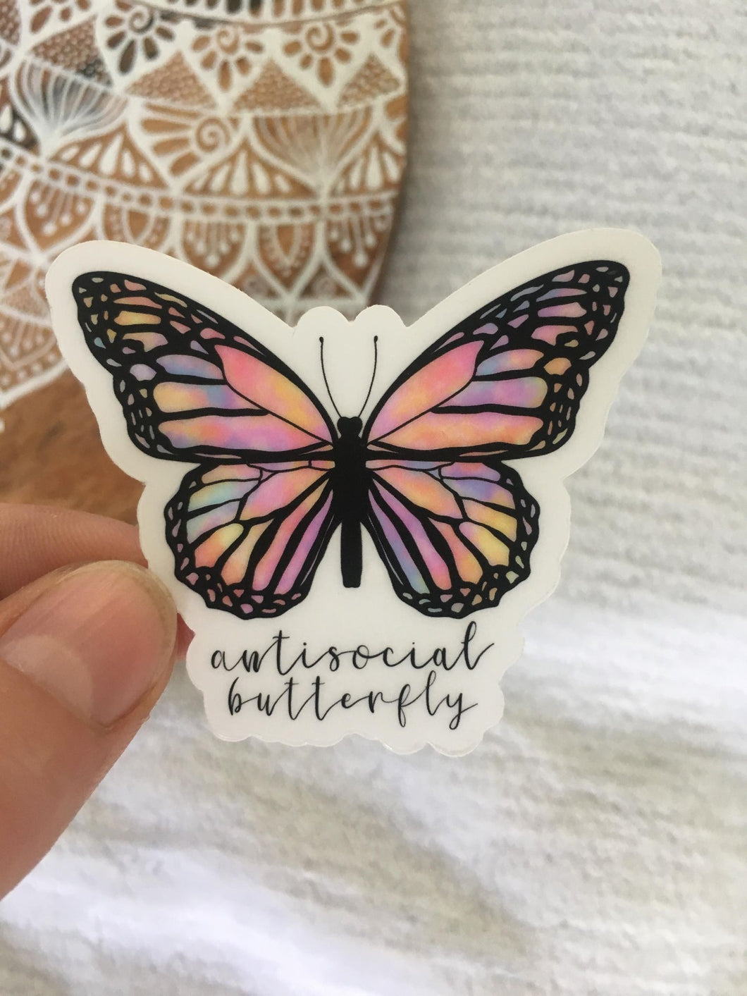 Antisocial Butterfly Clear Sticker