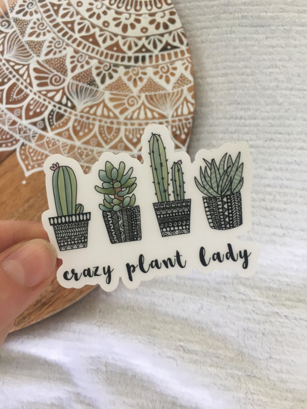 Crazy Plant Lady Clear Sticker